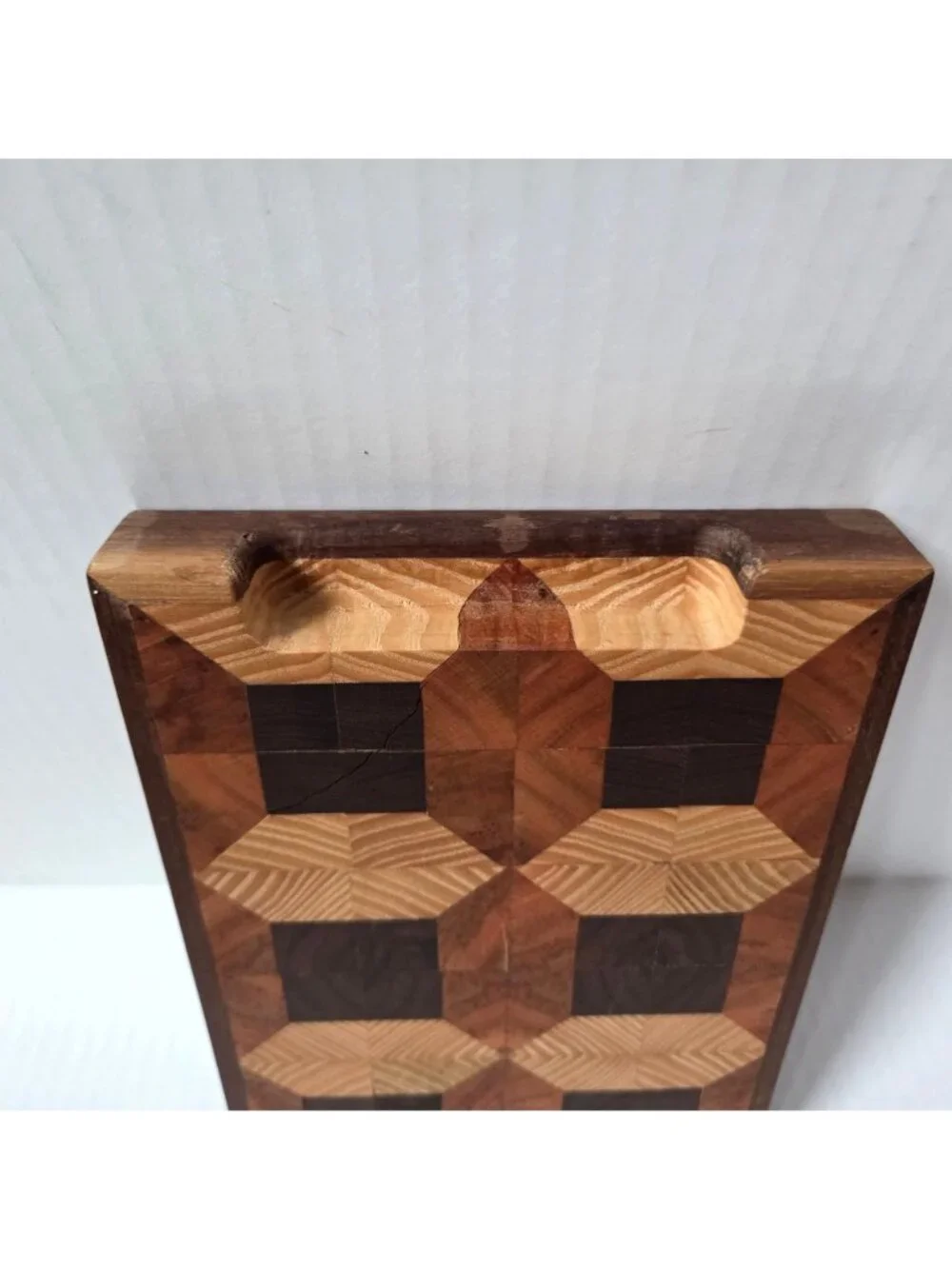 Handmade End Grain Octagon Wood Cutting Board Block Small 9.5